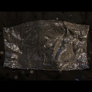 Black/Silver Sequence Tube Top